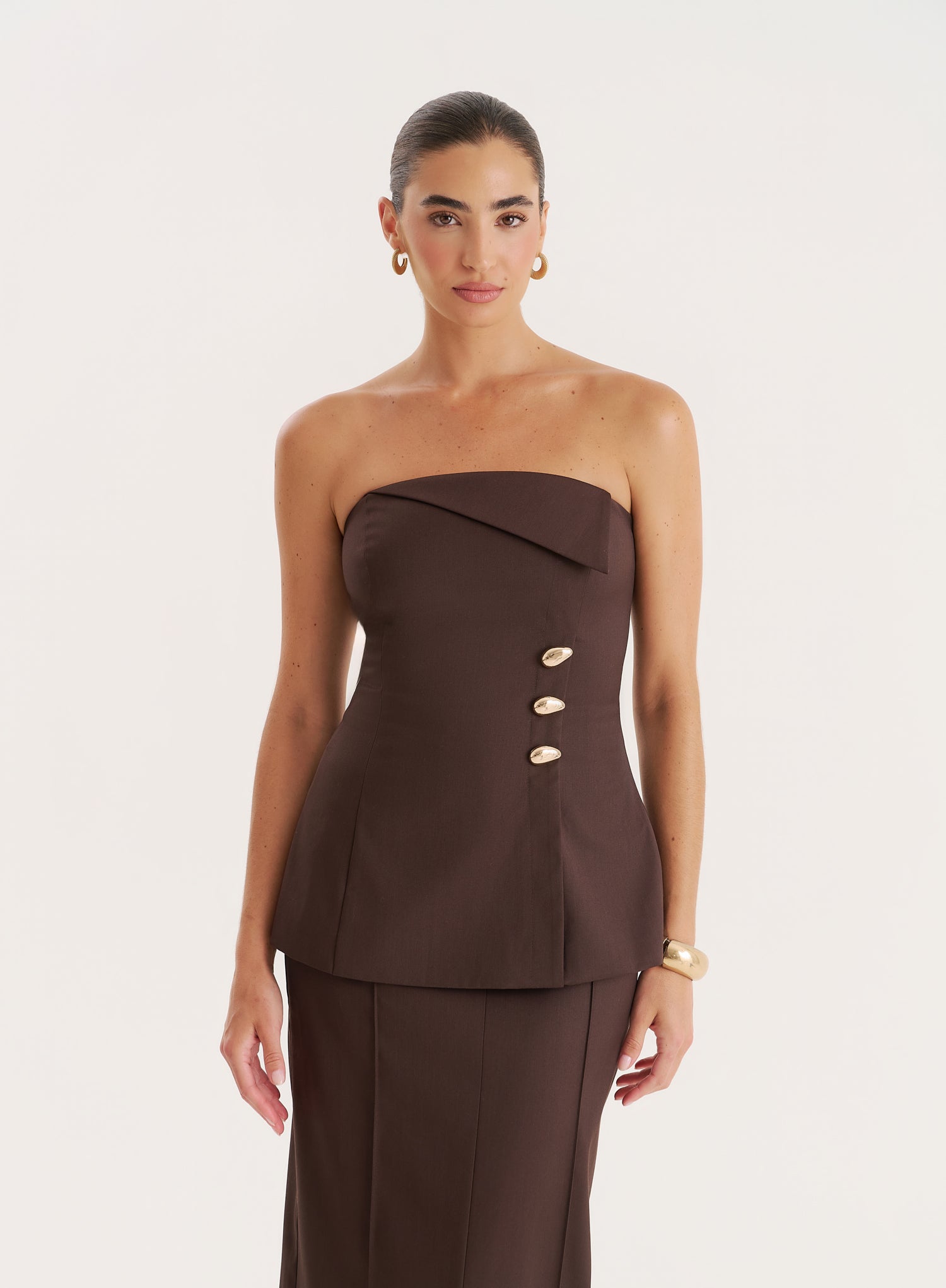 Chocolate Foldover Bandeau Top